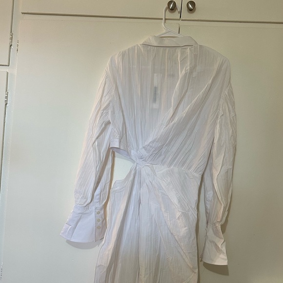 NWT Jonathan Simkhai Fraya Plisse Poplin Dress White - Picture 12 of 16